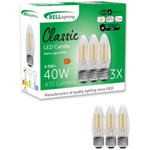 BELL Lighting E27 Dimmable LED Filament Bulb Warm White 4.5W 470lm Screw Light Bulb Size: Pack of 6 Warm White Pack of 6 BELL Lighting E27 Dimmable LED Filament Bulb Warm White 4.5W 470lm Screw Light Bulb Size: Pack of 6 Warm White Pack of 6