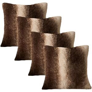 OHS 4 Pack Stripe Faux Fur Soft Fleece Cushion Covers - 45 x 45cm in Brown Size: 45 cm x 45 cm Brown 45 cm x 45 cm OHS 4 Pack Stripe Faux Fur Soft Fleece Cushion Covers - 45 x 45cm in Brown Size: 45 cm x 45 cm Brown 45 cm x 45 cm