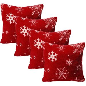 OHS Snowflake Cushion Covers Teddy Fleece 4 x Plush Soft, Grey - 45 x 45cm in Red Size: 45 cm x 45 cm Red 45 cm x 45 cm OHS Snowflake Cushion Covers Teddy Fleece 4 x Plush Soft, Grey - 45 x 45cm in Red Size: 45 cm x 45 cm Red 45 cm x 45 cm