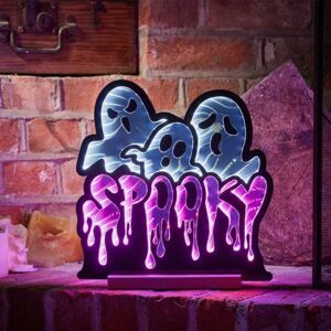 Garden Greatness Spooky Boo LED Infinity Mirror Halloween Decor in White Size: 1 Pack White 1 Pack Garden Greatness Spooky Boo LED Infinity Mirror Halloween Decor in White Size: 1 Pack White 1 Pack