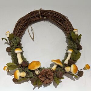 Garden Greatness Half Autumn Mushroom Wreath - Faux Rustic Door Decor in Brown Size: 1 Pack Brown 1 Pack Garden Greatness Half Autumn Mushroom Wreath - Faux Rustic Door Decor in Brown Size: 1 Pack Brown 1 Pack
