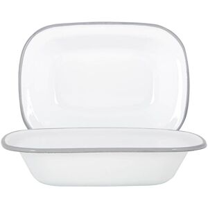 Argon Tableware White Enamel Pie Dishes 25.5cm Pack of 2 in Grey Grey Argon Tableware White Enamel Pie Dishes 25.5cm Pack of 2 in Grey Grey