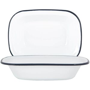 Argon Tableware White Enamel Pie Dishes 25.5cm Pack of 2 in Navy Navy Argon Tableware White Enamel Pie Dishes 25.5cm Pack of 2 in Navy Navy