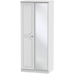 Ready Assembled 2 U Kendal 2 Door Mirrored Robe (Ready Assembled) in Off-White Size: Large Off-White Large Ready Assembled 2 U Kendal 2 Door Mirrored Robe (Ready Assembled) in Off-White Size: Large Off-White Large