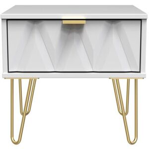 Ready Assembled 2 U Dallas 1 Drawer Bedside (Ready Assembled) in White White Ready Assembled 2 U Dallas 1 Drawer Bedside (Ready Assembled) in White White