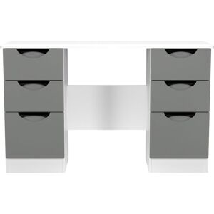 Ready Assembled 2 U Holborn 6 Drawer Kneehole Desk (Ready Assembled) in Dark Grey Dark Grey Ready Assembled 2 U Holborn 6 Drawer Kneehole Desk (Ready Assembled) in Dark Grey Dark Grey