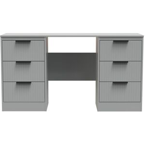 Ready Assembled 2 U Denver 6 Drawer Kneehole Desk (Ready Assembled) in Grey Grey Ready Assembled 2 U Denver 6 Drawer Kneehole Desk (Ready Assembled) in Grey Grey