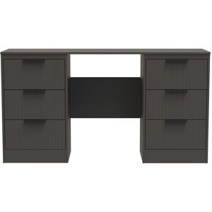 Ready Assembled 2 U Denver 6 Drawer Kneehole Desk (Ready Assembled) in Dark Grey Dark Grey Ready Assembled 2 U Denver 6 Drawer Kneehole Desk (Ready Assembled) in Dark Grey Dark Grey