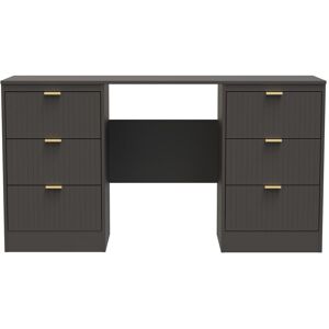 Ready Assembled 2 U Denver 6 Drawer Kneehole Desk (Ready Assembled) in Dark Grey Dark Grey Ready Assembled 2 U Denver 6 Drawer Kneehole Desk (Ready Assembled) in Dark Grey Dark Grey