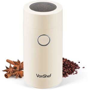 VonShef Electric Coffee Bean Grinder in Cream Cream VonShef Electric Coffee Bean Grinder in Cream Cream
