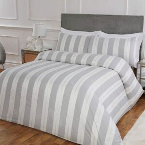 Smart Living Luxury Hotel Quality Lurex Stripe Jacquard Duvet Cover with Pillowcases in Silver Size: Double Silver Double Smart Living Luxury Hotel Quality Lurex Stripe Jacquard Duvet Cover with Pillowcases in Silver Size: Double Silver Double