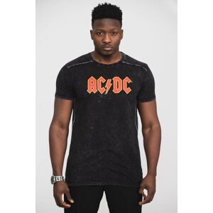 AC/DC Band Logo Snow Wash T-Shirt in Black Size: 2XL Black 2XL AC/DC Band Logo Snow Wash T-Shirt in Black Size: 2XL Black 2XL