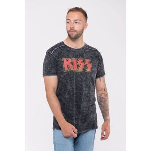 KISS Classic Band Logo Snow Wash T-Shirt in Black Size: Large Black L KISS Classic Band Logo Snow Wash T-Shirt in Black Size: Large Black L