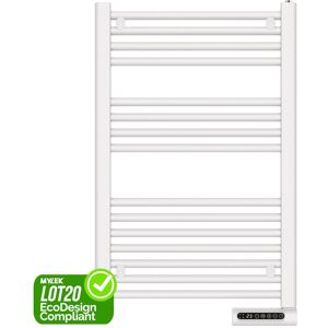 MYLEK Towel Rail Bathroom Electric Heater with 24/7 Timer IP24 Rated 500W in White White MYLEK Towel Rail Bathroom Electric Heater with 24/7 Timer IP24 Rated 500W in White White
