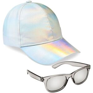 CityComfort Shiny Rainbow Cap with Sunglasses Set Multicolor One Size CityComfort Shiny Rainbow Cap with Sunglasses Set Multicolor One Size
