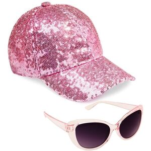 CityComfort Sequins Shiny Cap with Sunglasses Set in Pink Pink One Size CityComfort Sequins Shiny Cap with Sunglasses Set in Pink Pink One Size