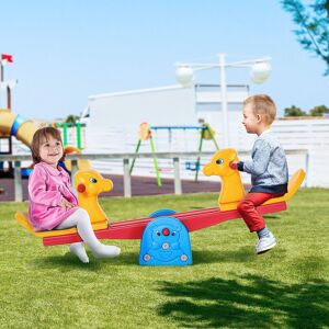 HOMCOM Kids Seesaw Safe Teeter Totter 2 Seats with Easy-Grip Handles for 1-4 years old Multicolor HOMCOM Kids Seesaw Safe Teeter Totter 2 Seats with Easy-Grip Handles for 1-4 years old Multicolor