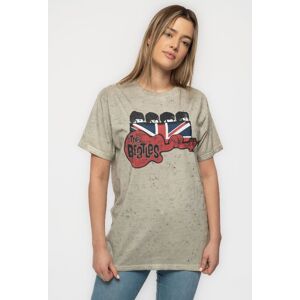 The Beatles Guitar & Flag Snow Wash T-Shirt in Light Sand Size: Large Light Sand L The Beatles Guitar & Flag Snow Wash T-Shirt in Light Sand Size: Large Light Sand L