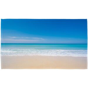 Benjamin Tate Design Nature landscape view of beautiful tropical beach & sea in sunny day Designer Kitchen Towel in Blue Blue Benjamin Tate Design Nature landscape view of beautiful tropical beach & sea in sunny day Designer Kitchen Towel in Blue Blue