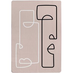 Benjamin Tate Design Line Art Of Two Faces Designer Rug in Natural Size: Large Natural Large Benjamin Tate Design Line Art Of Two Faces Designer Rug in Natural Size: Large Natural Large