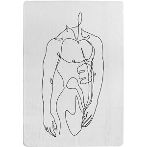 Benjamin Tate Design Line Art Of Male Body Designer Rug in Natural Size: Large Natural Large Benjamin Tate Design Line Art Of Male Body Designer Rug in Natural Size: Large Natural Large