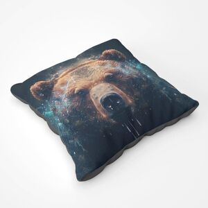 Warren Reed - Designer Brown Bear Face Splashart Floor Cushion Size: Large Brown Large Warren Reed - Designer Brown Bear Face Splashart Floor Cushion Size: Large Brown Large