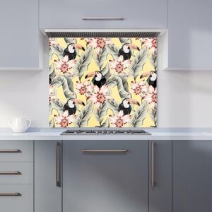 Warren Reed - Designer Toucans, Orchids & Palm Leaves Kitchen Splashback in Yellow Size: 900mm x 750mm Yellow 900mm x 750mm Warren Reed - Designer Toucans, Orchids & Palm Leaves Kitchen Splashback in Yellow Size: 900mm x 750mm Yellow 900mm x 750mm