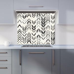 Warren Reed - Designer Hand Drawn Chevron Pattern Kitchen Splashback in Black Size: 600mm x 650mm Black 600mm x 650mm Warren Reed - Designer Hand Drawn Chevron Pattern Kitchen Splashback in Black Size: 600mm x 650mm Black 600mm x 650mm