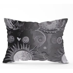 Warren Reed - Designer Black Grey Abstract Sun & Moon Cushions Size: 60 cm x 60 cm Grey 60 cm x 60 cm Warren Reed - Designer Black Grey Abstract Sun & Moon Cushions Size: 60 cm x 60 cm Grey 60 cm x 60 cm