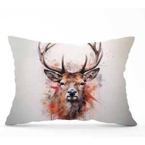 Warren Reed - Designer Watercolour Splashart Stag Face Cushions in Brown Size: 60 cm x 60 cm Brown 60 cm x 60 cm Warren Reed - Designer Watercolour Splashart Stag Face Cushions in Brown Size: 60 cm x 60 cm Brown 60 cm x 60 cm
