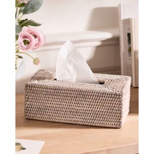 Dibor Traditional White Rattan Tissue Box Cover in Natural Natural Dibor Traditional White Rattan Tissue Box Cover in Natural Natural