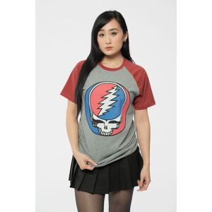 Grateful Dead Steal Your Face Raglan T-Shirt in Grey Size: Large Grey L Grateful Dead Steal Your Face Raglan T-Shirt in Grey Size: Large Grey L