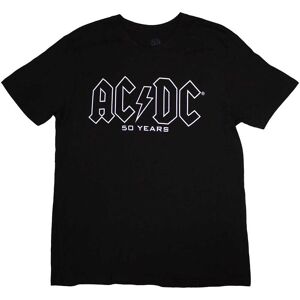 AC/DC Fifty Years Band Logo History T-Shirt in Black Size: Medium Black M AC/DC Fifty Years Band Logo History T-Shirt in Black Size: Medium Black M