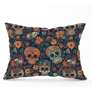 Warren Reed - Designer Dia De Los Muertos Skulls Cushions in Orange Size: 60 cm x 60 cm Orange 60 cm x 60 cm Warren Reed - Designer Dia De Los Muertos Skulls Cushions in Orange Size: 60 cm x 60 cm Orange 60 cm x 60 cm