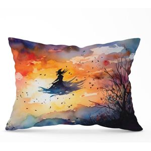 Warren Reed - Designer A Watercolor Featuring A Graceful Witch Witch Cushions in Orange Size: 33 cm x 48 cm Orange 33 cm x 48 cm Warren Reed - Designer A Watercolor Featuring A Graceful Witch Witch Cushions in Orange Size: 33 cm x 48 cm Orange 33 cm x 48 cm
