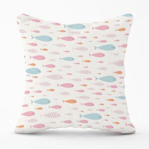 Warren Reed - Designer Hand Drawn Swimming Fish Outdoor Cushion in Pink Size: 45 cm x 45 cm Pink 45 cm x 45 cm Warren Reed - Designer Hand Drawn Swimming Fish Outdoor Cushion in Pink Size: 45 cm x 45 cm Pink 45 cm x 45 cm