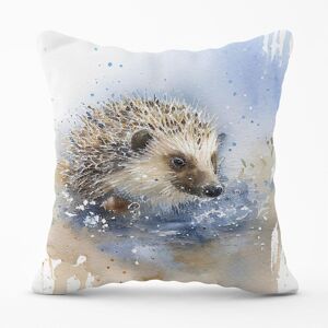 Warren Reed - Designer Hedgehog Watercolour Outdoor Cushion in Brown Size: 45 cm x 45 cm Brown 45 cm x 45 cm Warren Reed - Designer Hedgehog Watercolour Outdoor Cushion in Brown Size: 45 cm x 45 cm Brown 45 cm x 45 cm