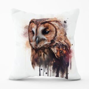Warren Reed - Designer Tawny Owl Face Splashart Light Background Outdoor Cushion in Brown Size: 45 cm x 45 cm Brown 45 cm x 45 cm Warren Reed - Designer Tawny Owl Face Splashart Light Background Outdoor Cushion in Brown Size: 45 cm x 45 cm Brown 45 cm x 45 cm