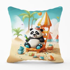 Warren Reed - Designer Panda On A Beach Holiday Outdoor Cushion in Yellow Size: 45 cm x 45 cm Yellow 45 cm x 45 cm Warren Reed - Designer Panda On A Beach Holiday Outdoor Cushion in Yellow Size: 45 cm x 45 cm Yellow 45 cm x 45 cm