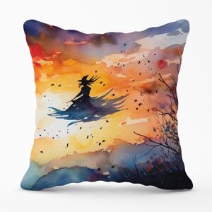 Warren Reed - Designer A Mesmerizing Watercolor Artwork Featuring A Graceful Witch Outdoor Cushion in Orange Size: 60 cm x 60 cm Orange 60 cm x 60 cm Warren Reed - Designer A Mesmerizing Watercolor Artwork Featuring A Graceful Witch Outdoor Cushion in Orange Size: 60 cm x 60 cm Orange 60 cm x 60 cm