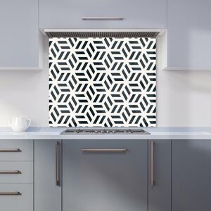 Warren Reed - Designer Geometric Monochrome Hexagonal Pattern Kitchen Splashback in Black Size: 900mm x 650mm Black 900mm x 650mm Warren Reed - Designer Geometric Monochrome Hexagonal Pattern Kitchen Splashback in Black Size: 900mm x 650mm Black 900mm x 650mm