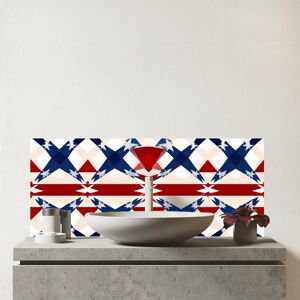 Warren Reed - Designer American Flag Abstract Pattern Glass Bathroom Splashback in Blue Blue Warren Reed - Designer American Flag Abstract Pattern Glass Bathroom Splashback in Blue Blue