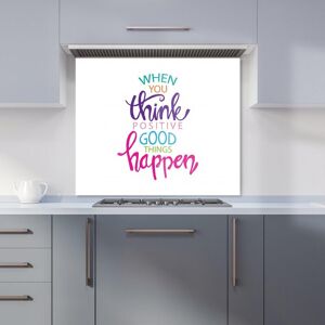 Warren Reed - Designer When You Think Positive Good Things Happen Kitchen Splashback in Pink Size: 900mm x 750mm Pink 900mm x 750mm Warren Reed - Designer When You Think Positive Good Things Happen Kitchen Splashback in Pink Size: 900mm x 750mm Pink 900mm x 750mm