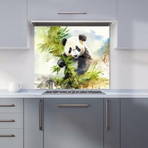 Warren Reed - Designer Panda Eating Bamboo Watercolour Kitchen Splashback in Brown Size: 900mm x 650mm Brown 900mm x 650mm Warren Reed - Designer Panda Eating Bamboo Watercolour Kitchen Splashback in Brown Size: 900mm x 650mm Brown 900mm x 650mm