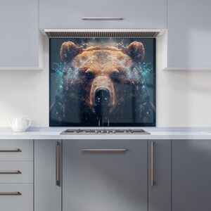 Warren Reed - Designer Brown Bear Face Splashart Kitchen Splashback Size: 900mm x 750mm Brown 900mm x 750mm Warren Reed - Designer Brown Bear Face Splashart Kitchen Splashback Size: 900mm x 750mm Brown 900mm x 750mm