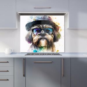 Warren Reed - Designer Lhasa Apso Dog With Glasses Splashart Kitchen Splashback Size: 600mm x 600mm Multicolor 600mm x 600mm Warren Reed - Designer Lhasa Apso Dog With Glasses Splashart Kitchen Splashback Size: 600mm x 600mm Multicolor 600mm x 600mm