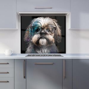 Warren Reed - Designer Lhasa Apso With Glasses Splashart Kitchen Splashback Size: 600mm x 750mm Multicolor 600mm x 750mm Warren Reed - Designer Lhasa Apso With Glasses Splashart Kitchen Splashback Size: 600mm x 750mm Multicolor 600mm x 750mm