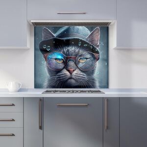Warren Reed - Designer Russian Blue Cat Splashart Kitchen Splashback Size: 700mm x 650mm Multicolor 700mm x 650mm Warren Reed - Designer Russian Blue Cat Splashart Kitchen Splashback Size: 700mm x 650mm Multicolor 700mm x 650mm