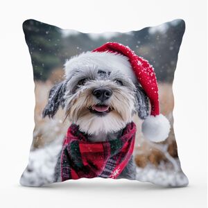 Warren Reed - Designer Snowy Christmas Dandie Dismount Terrier Cushion in Grey Size: 45 cm x 45 cm Grey 45 cm x 45 cm Warren Reed - Designer Snowy Christmas Dandie Dismount Terrier Cushion in Grey Size: 45 cm x 45 cm Grey 45 cm x 45 cm