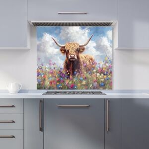 Warren Reed - Designer Highland Cow In A Summer Meadow Kitchen Splashback Size: 900mm x 750mm Multicolor 900mm x 750mm Warren Reed - Designer Highland Cow In A Summer Meadow Kitchen Splashback Size: 900mm x 750mm Multicolor 900mm x 750mm
